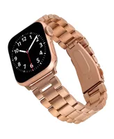 WITHit Rose Gold-Tone Stainless Steel Link Band Compatible with 38/40/41mm Apple Watch