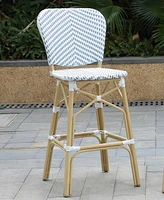 Chelimo Patio Bar Chair with Footrest, Set of 2