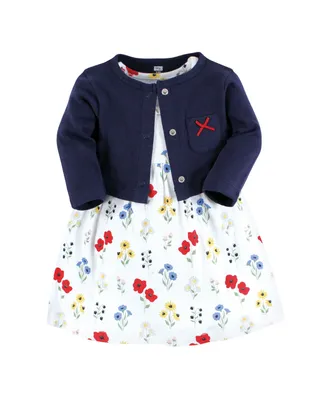 Hudson Baby Baby Girls Hudson Cotton Dress and Cardigan