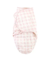 Hudson Baby Girls Quilted Cotton Swaddle Wrap 3pk, Enchanted Forest, 0-3 Months