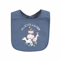 Hudson Baby Infant Boy Cotton Bibs, Buffalo Plaid Moose, One
