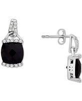 2-Pc. Set Onyx & Diamond (1/10 ct. tw.) Pendant Necklace & Matching Stud Earrings in Sterling Silver