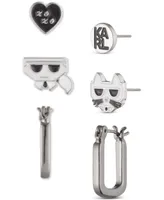 Karl Lagerfeld Paris 3-Pc. Silver-Tone Earrings Set