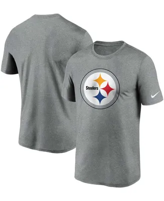 Men's Heather Charcoal Pittsburgh Steelers Logo Essential Legend Performance T-shirt