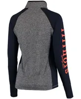 Women's Gray, Navy Illinois Fighting Illini Finalist Quarter-Zip Pullover Jacket