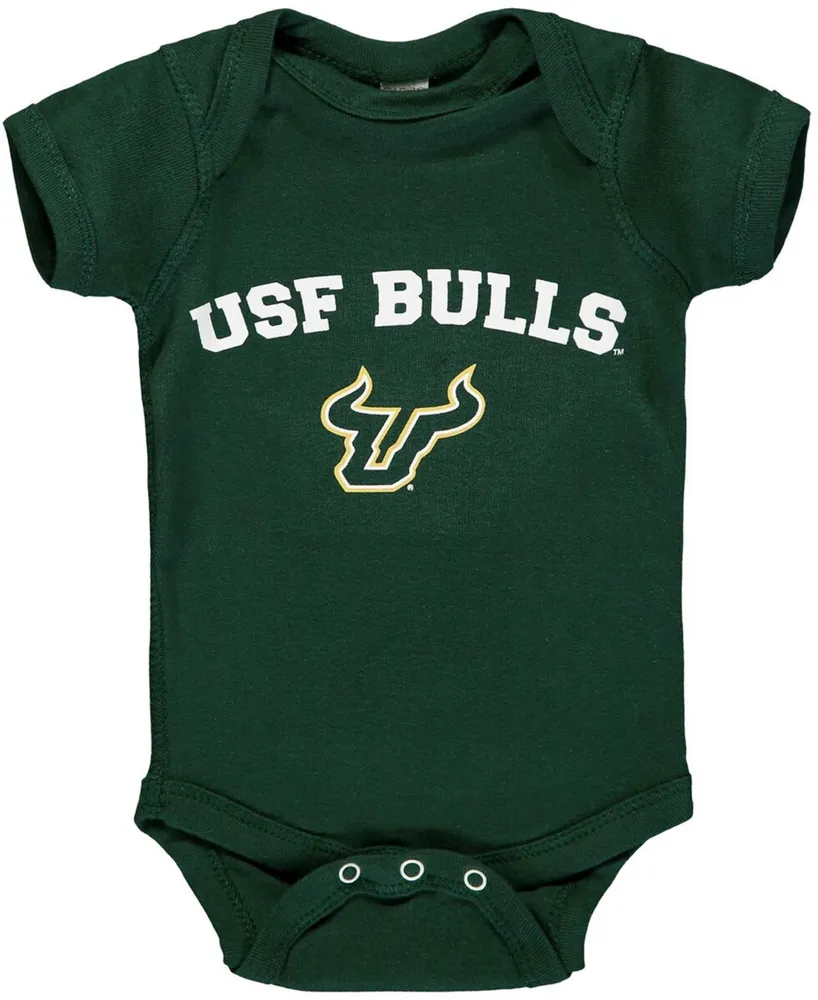 Infant Boys and Girls Green South Florida Bulls Arch and Logo Bodysuit