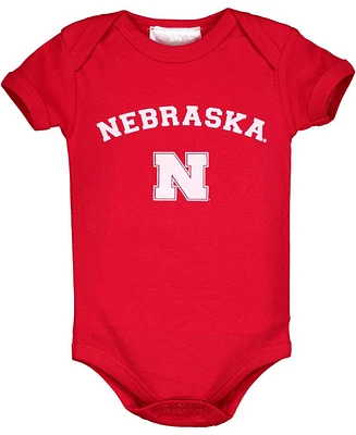 Infant Boys and Girls Scarlet Nebraska Huskers Arch Logo Bodysuit