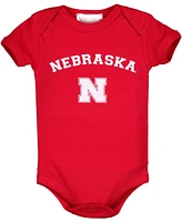 Infant Boys and Girls Scarlet Nebraska Huskers Arch Logo Bodysuit