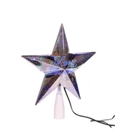 Kurt Adler 10" 18-Light Merry Christmas Star Tree Topper - Silver