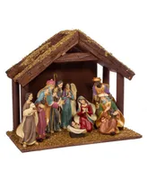 Kurt Adler 6.25" Nativity with 11" Stable 8 Piece Set