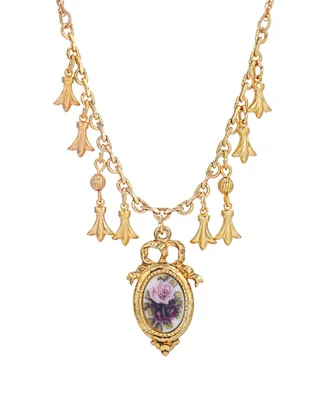 2028 Gold-Tone Manor House Drop Necklace