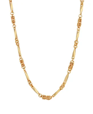 2028 14K Gold Plated Link Knot Chain Necklace - Gold