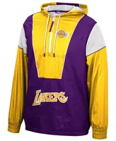 Mitchell & Ness Men's Los Angeles Lakers Highlight Reel Windbreaker Half-Zip Hoodie Jacket