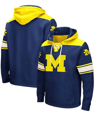 Men's Navy Michigan Wolverines 2.0 Lace-Up Pullover Hoodie