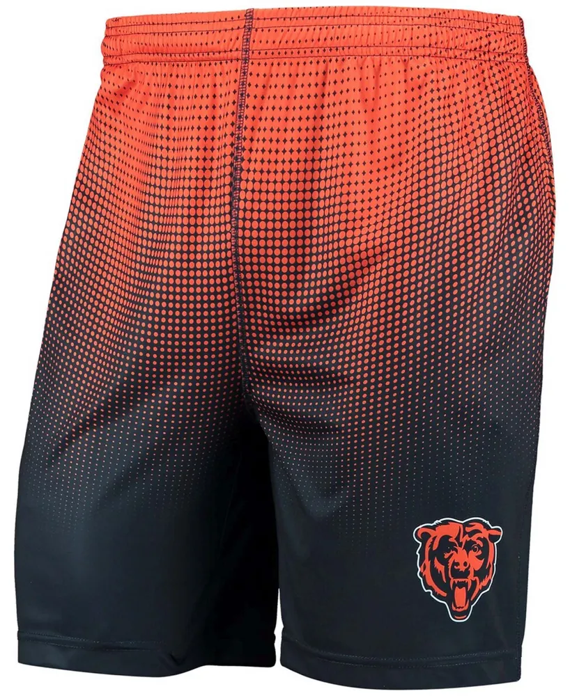 Men's Navy and Orange Chicago Bears Pixel Gradient Training Shorts