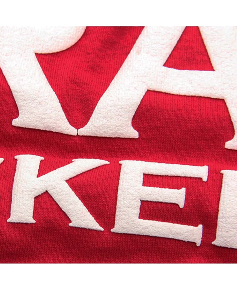 Women's Scarlet Nebraska Huskers Ombre Long Sleeve Dip-Dyed T-shirt