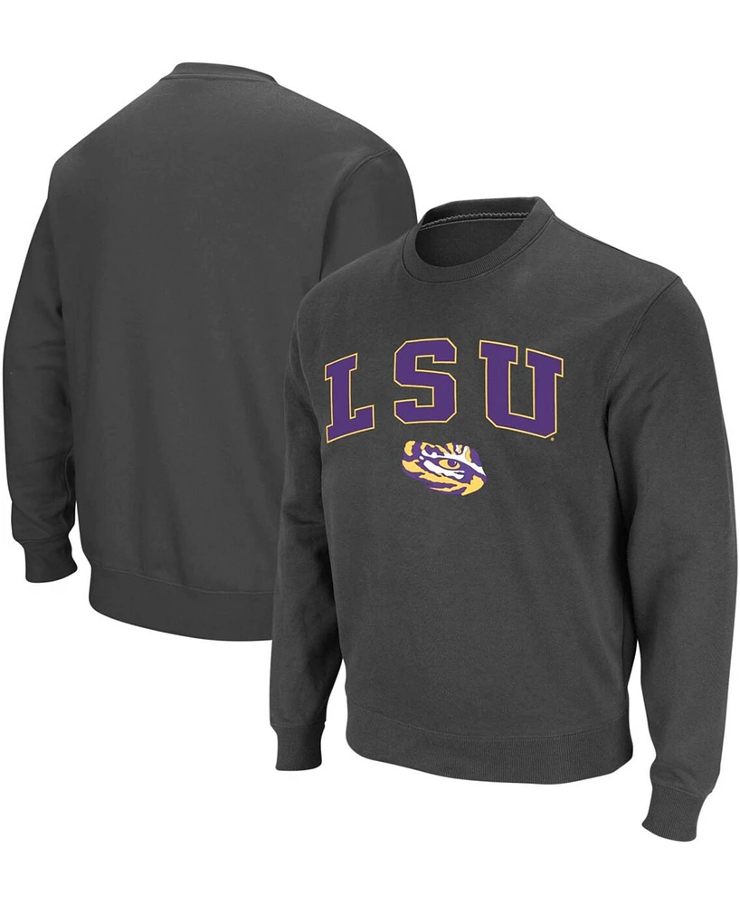 Colosseum Men's Lsu Tigers Arch & Logo Crew Neck Sweatshirt