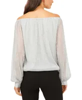 Msk Metallic Off-The-Shoulder Top