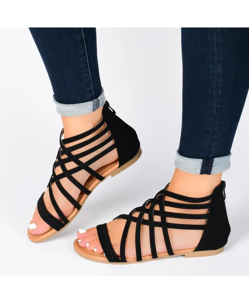 Journee Collection Women's Hanni Wide Width Crisscross Strappy Flat Sandals