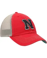 Men's Scarlet, Natural Nebraska Huskers Trawler Trucker Snapback Hat