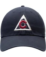 Men's Navy Colorado Avalanche Clean Up Alternate Logo Adjustable Hat