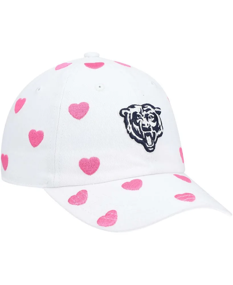 Little Girls White Chicago Bears Surprise Clean Up Adjustable Hat