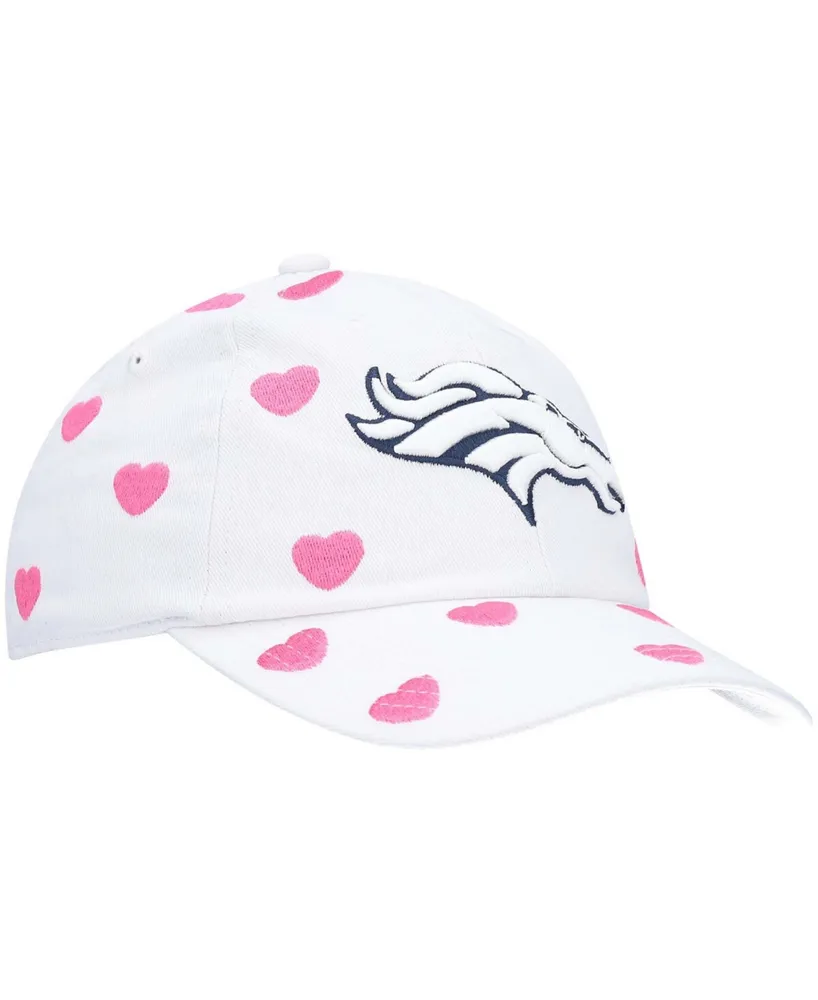 Little Girls White Denver Broncos Surprise Clean Up Adjustable Hat