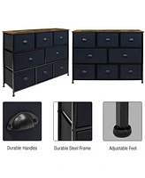 Sorbus 8 Drawers Wide Dresser - Organizer Unit with Steel Frame Wood Top and handle