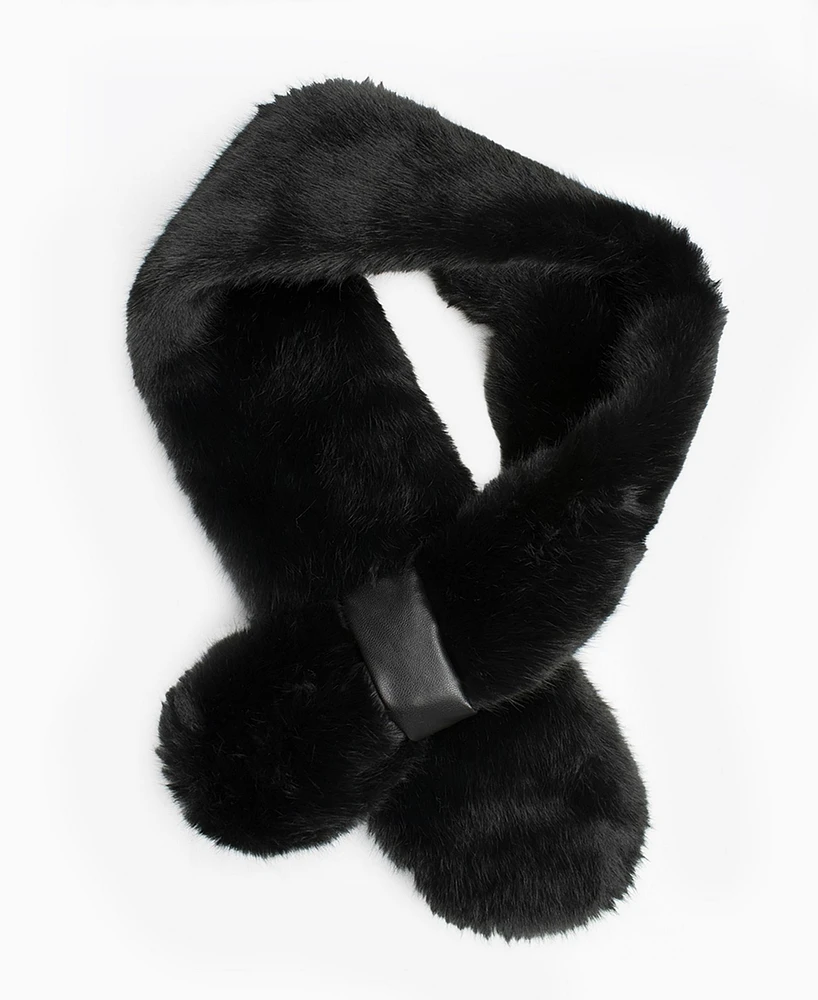 Marcus Adler Women's Faux Fur Pull-Through Collar Scarf