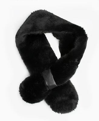 Marcus Adler Women's Faux Fur Pull-Through Collar Scarf