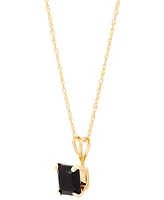 Onyx Square 18" Pendant Necklace in 14k Gold