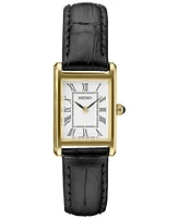 Seiko Women's Essentials Black Leather Strap Watch 19mm