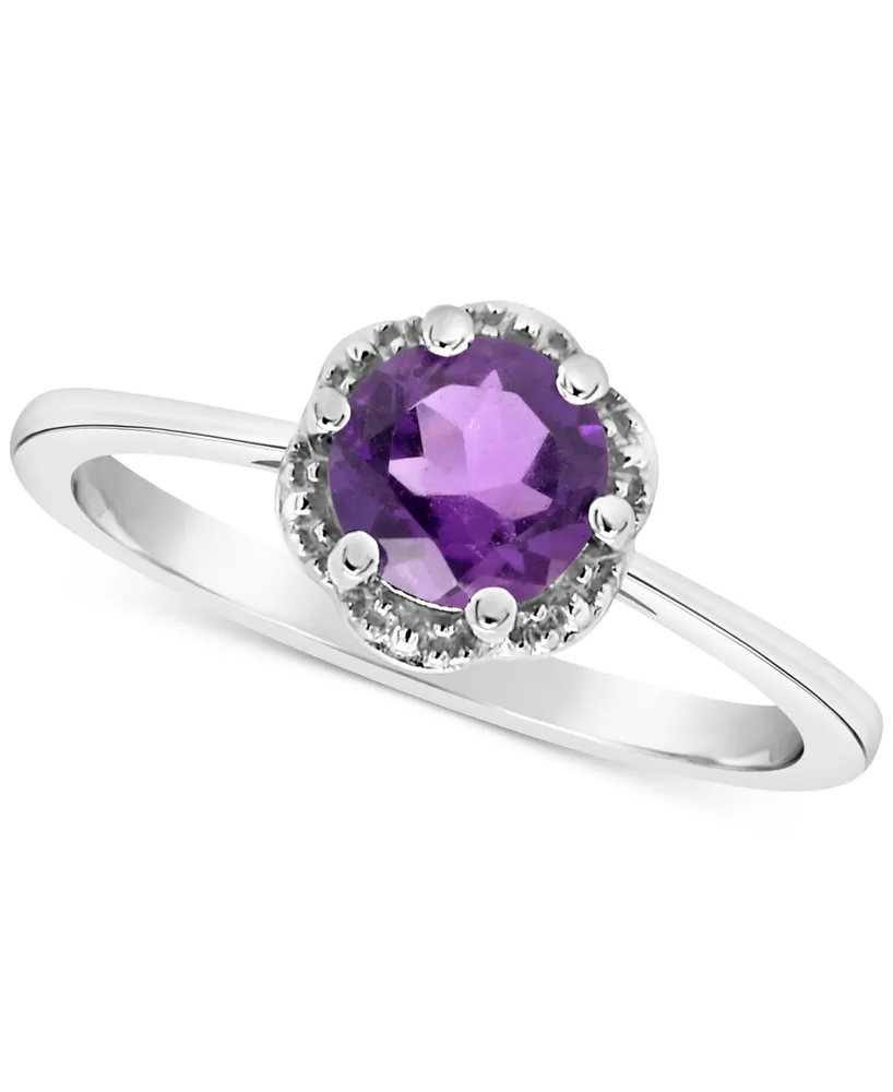 Rhodolite Garnet Six Prong Ring (1 ct. t.w.) Sterling Silver (Also Citrine, Blue Topaz, Peridot, Amethyst, & White Topaz)