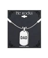 Men's Stainless Steel Dad Pendant Necklace - Silver