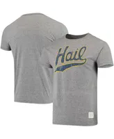 Men's Heather Gray Michigan Wolverines Vintage-Inspired Hail Tri-Blend T-shirt