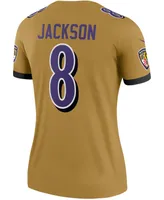 Women's Lamar Jackson Gold-Tone Baltimore Ravens Inverted Legend Jersey - Gold