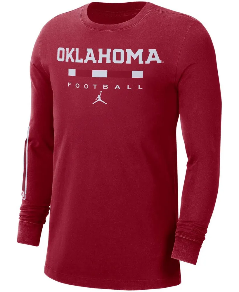 Men's Crimson Oklahoma Sooners Word Long Sleeve T-shirt