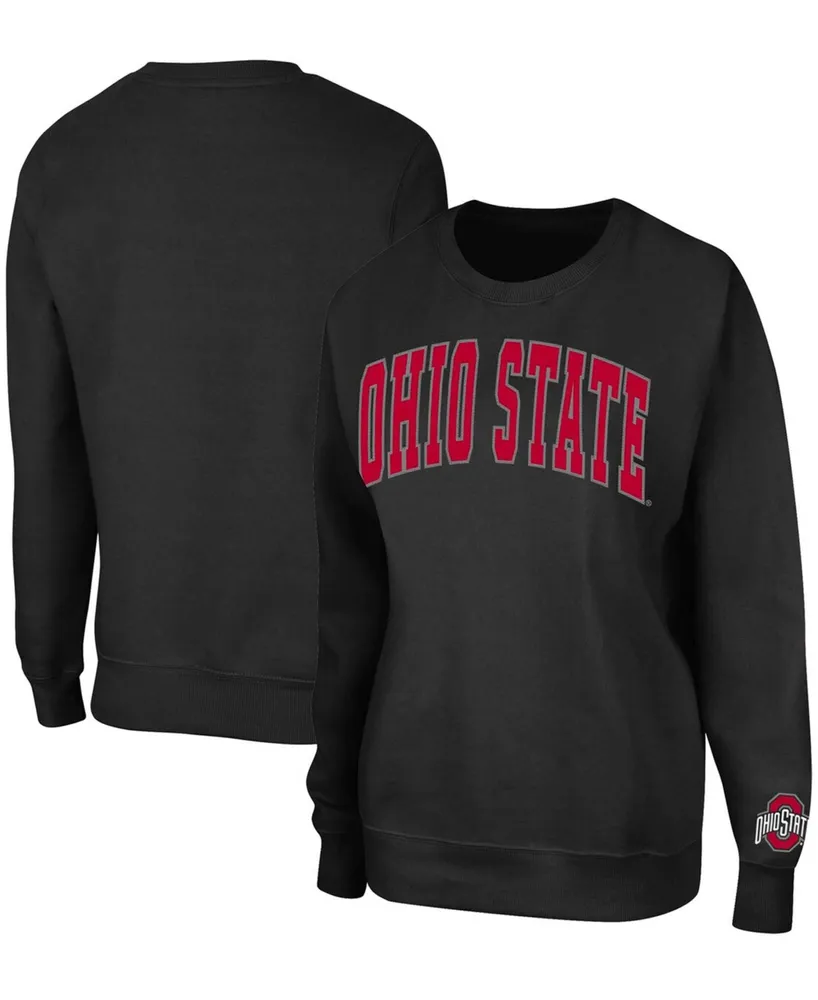 Women's Black Ohio State Buckeyes Campanile Pullover Sweatshirt