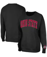 Women's Black Ohio State Buckeyes Campanile Pullover Sweatshirt