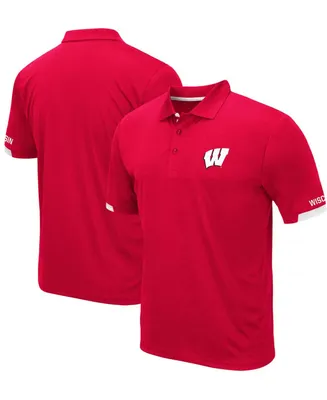 Men's Red Wisconsin Badgers Logo Santry Polo Shirt
