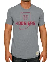 Men's Heather Gray Indiana Hoosiers Vintage-Inspired Tri-Blend T-shirt