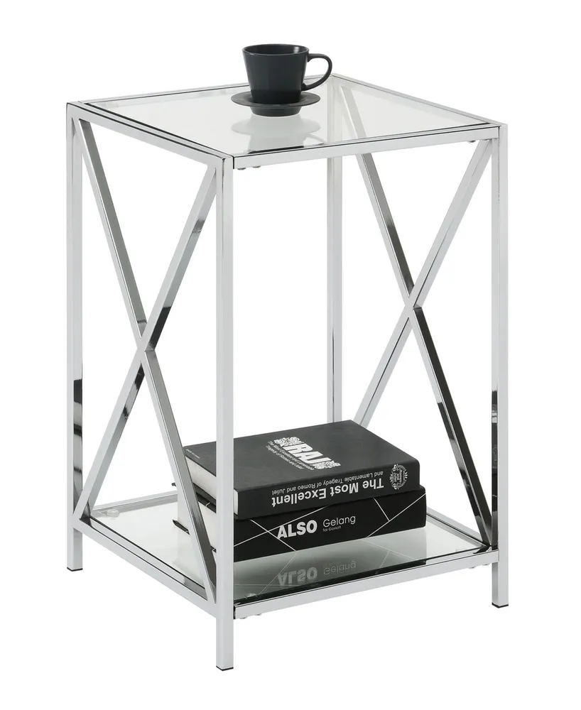 Oxford Chrome End Table with Shelf
