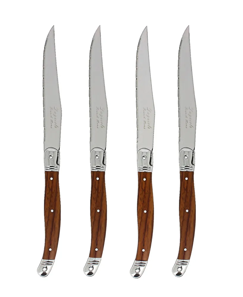French Home Laguiole Steak Knives Wood Grain, Set Of 4
