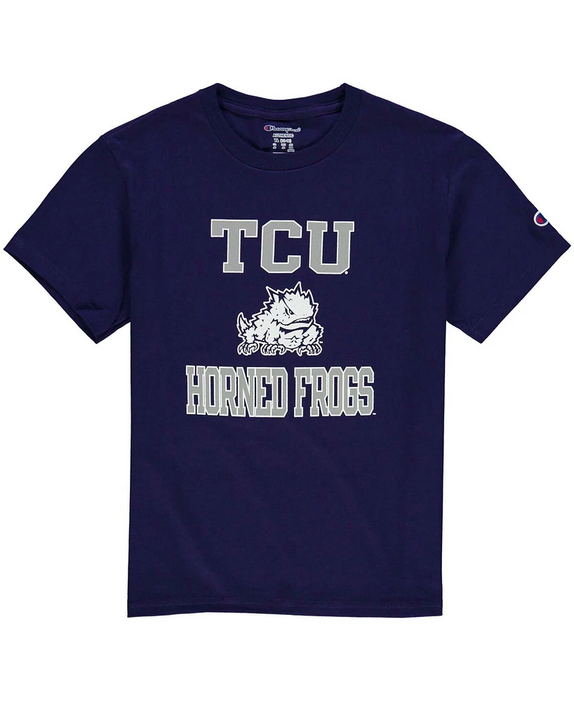 Big Boys and Girls Purple Tcu Horned Frogs Circling Team Jersey T-shirt