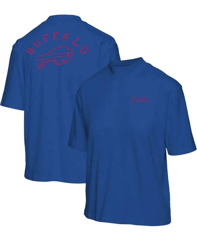 Junk Food Women's Royal Buffalo Bills Half-Sleeve Mock Neck T-shirt