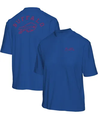Women's Royal Buffalo Bills Half-Sleeve Mock Neck T-shirt