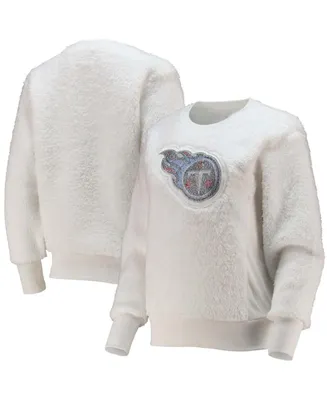 Women's White Tennessee Titans Milestone Tracker Pullover Sweatshirt