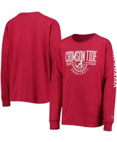 Big Boys and Girls Crimson Alabama Tide Basketball Long Sleeve T-shirt