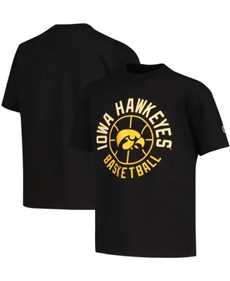 Big Boys and Girls Black Iowa Hawkeyes Basketball T-shirt