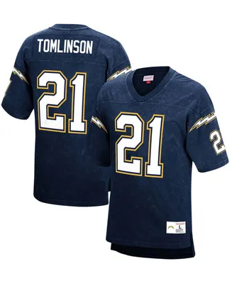 Men's LaDainian Tomlinson Navy San Diego Chargers Retired Player Name and Number Acid Wash Top